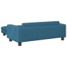 Canapé avec repose-pied pour enfants bleu 100x50x30 cm velours 