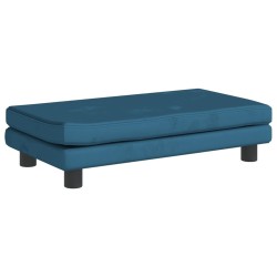 Canapé avec repose-pied pour enfants bleu 100x50x30 cm velours 