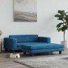 Lit pour chien avec extension bleu 100x50x30 cm velours 