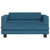 Lit pour chien avec extension bleu 100x50x30 cm velours 