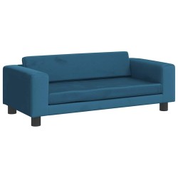 Lit pour chien avec extension bleu 100x50x30 cm velours 