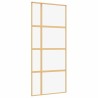 Porte coulissante doré 90x205 cm verre ESG clair et aluminium 