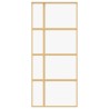 Porte coulissante doré 90x205 cm verre ESG clair et aluminium 