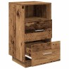 Table de chevet avec 2 tiroirs vieux bois 36x36x68 cm 
