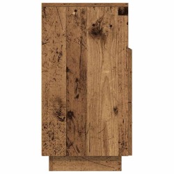 Table de chevet avec 2 tiroirs vieux bois 36x36x68 cm 
