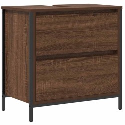Meuble salle de bain lavabo tiroirs chêne marron 60x34,5x60 cm 