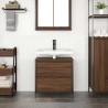 Meuble salle de bain lavabo tiroirs chêne marron 60x34,5x60 cm 