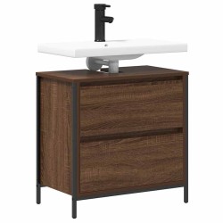 Meuble salle de bain lavabo tiroirs chêne marron 60x34,5x60 cm 