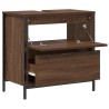 Meuble salle de bain lavabo tiroirs chêne marron 60x34,5x60 cm 