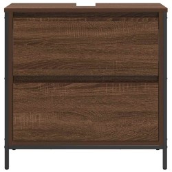 Meuble salle de bain lavabo tiroirs chêne marron 60x34,5x60 cm 