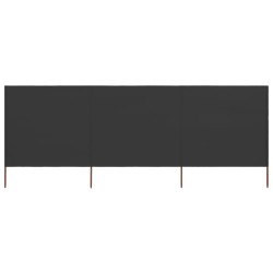 Paravent 3 panneaux Tissu 400 x 160 cm Anthracite 