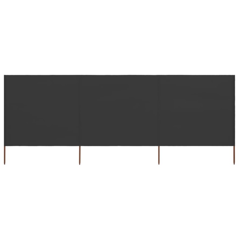 Paravent 3 panneaux Tissu 400 x 160 cm Anthracite 