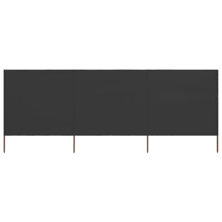 Paravent 3 panneaux Tissu 400 x 160 cm Anthracite 