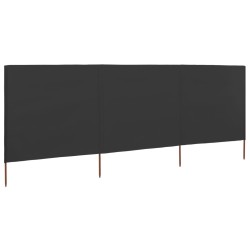 Paravent 3 panneaux Tissu 400 x 160 cm Anthracite 