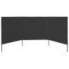 Paravent 3 panneaux Tissu 400 x 160 cm Anthracite 