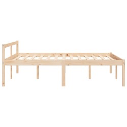 Lit pour personne âgée sans matelas 140x190 cm bois pin massif 