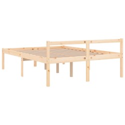 Lit pour personne âgée sans matelas 140x190 cm bois pin massif 