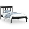 Cadre de lit sans matelas noir 100x200 cm bois massif 