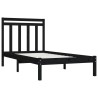 Cadre de lit sans matelas noir 100x200 cm bois massif 