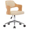 Chaise pivotante à manger Crème Bois courbé et Similicuir 