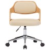 Chaise pivotante à manger Crème Bois courbé et Similicuir 