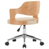 Chaise pivotante à manger Crème Bois courbé et Similicuir 