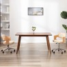 Chaise pivotante de bureau Crème Bois courbé et similicuir 