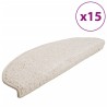 Tapis d'escalier 15 pcs blanc 65x21x4 cm 