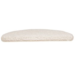 Tapis d'escalier 15 pcs blanc 65x21x4 cm 