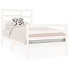 Cadre de lit sans matelas blanc bois massif 75x190 cm 