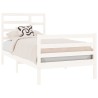 Cadre de lit sans matelas blanc bois massif 75x190 cm 