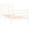 Cadre de lit sans matelas blanc bois massif 75x190 cm 