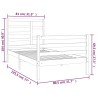 Cadre de lit sans matelas blanc bois massif 75x190 cm 