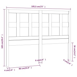 Tête de lit Marron miel 185,5x4x100 cm Bois massif de pin 