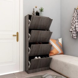 Armoire à chaussures 4 portes Chêne sonoma gris Bois ingénierie 
