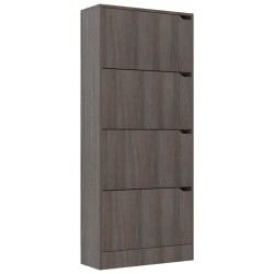 Armoire à chaussures 4 portes Chêne sonoma gris Bois ingénierie 