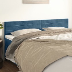 Têtes de lit 2 pcs Bleu foncé 80x5x78/88 cm Velours 