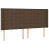 Tête de lit avec oreilles Marron foncé 163x16x118/128 cm Tissu 