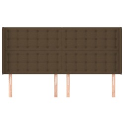 Tête de lit avec oreilles Marron foncé 163x16x118/128 cm Tissu 