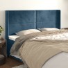 Tête de lit avec oreilles Bleu foncé 203x16x118/128 cm Velours 