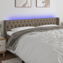 Tête de lit à LED Taupe 203x16x78/88 cm Tissu 