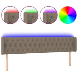 Tête de lit à LED Taupe 203x16x78/88 cm Tissu 
