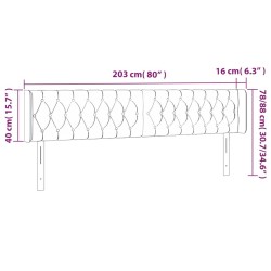 Tête de lit à LED Taupe 203x16x78/88 cm Tissu 