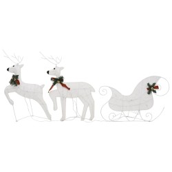 Décoration de Noël Renne et traîneau 140 LED extérieur blanc 