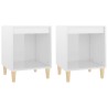 Tables de chevet 2 pcs Blanc brillant 40x35x50 cm 