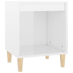 Tables de chevet 2 pcs Blanc brillant 40x35x50 cm 