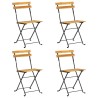 Chaises de bistro pliables lot de 4 Bois d'acacia massif 