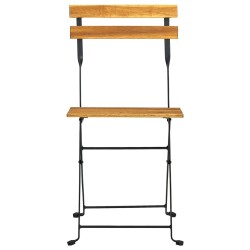 Chaises de bistro pliables lot de 4 Bois d'acacia massif 
