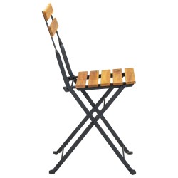 Chaises de bistro pliables lot de 4 Bois d'acacia massif 