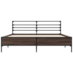 Cadre de lit sans matelas chêne fumé 160x200 cm 